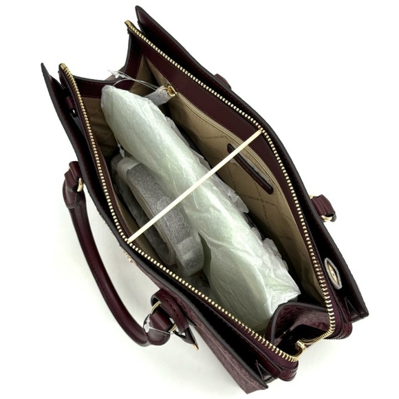 Michael Kors Sheila Medium Center Zip Satchel Bag Ox Blood Multi - Picture 7 of 11